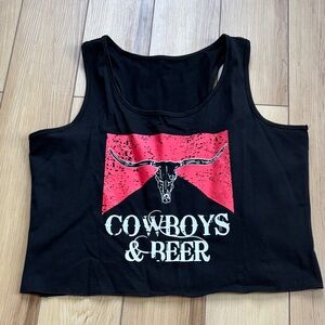 Black Cowboys & Beer Tank Top